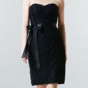 Saison Blanche Black Strapless A-Line Cocktail Dress